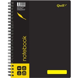 Quill Notebook A4 8mm Ruled 70gsm 240 Pages Black