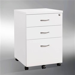 Reception Mobile Pedestal 2 Draw 1 File 468W x 510D x 685mmH Gloss White