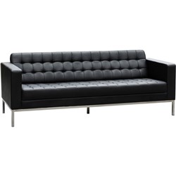 Como Lounge 3 Seater 2000W x 770D x 750mmH Black Leather