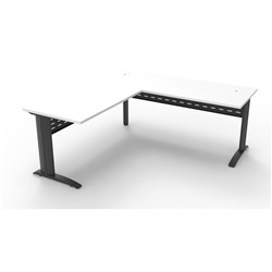 Rapidline Span Desk And Return 1800/1100W x 700/600D x 730mmH White/Black