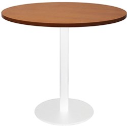 Rapidline Estillo Disc Base Round Table 900D x 755mmH Cherry Top White Base