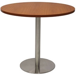 Rapidline Estillo Disc Base Round Table 900D x 755mmH Cherry Top Silver Base