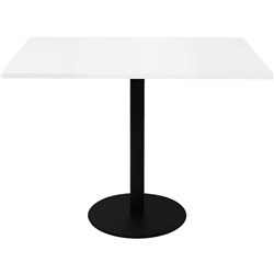 Rapidline Estillo Disc Base Square Meeting Table 900W x 900D x 755mmH White / Black