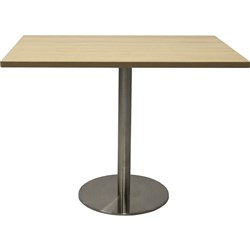 Rapidline Estillo Disc Base Square Meeting Table 900W x 900D x 755mmH Oak / Silver