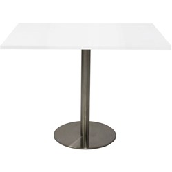 Rapidline Estillo Disc Base Square Meeting Table 900W x 900D x 755mmH White / Silver