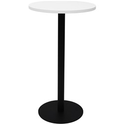 Rapidline Estillo Disc Base Dry Bar Table 600D x 1085mmH White Top Black Base