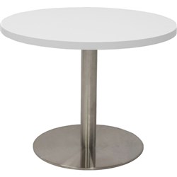 Rapidline Estillo Disc Base Dry Bar Table 600D x 1085mmH Beech Top Silver Base