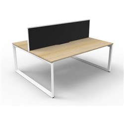 Rapidline Deluxe Infinity Desk Loop Leg Double Sided + Screen 2 Person 1200mmW Oak/White