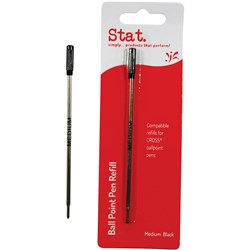 Stat Ballpoint Pen Refill Cross Compatible Medium Black 
