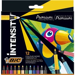 BIC Intensity Colouring Felt Pen Fine point Assorted Colours Pack of 12