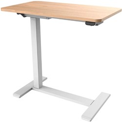 Sylex Malmo Electric Desk Mobile 700Wx400Dx650-1030mmH Beech Top White Frame