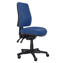 Buro Roma High Back Task Chair No Arms With Seat Slide Fabric Seat And Back Blue