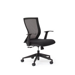 OLG Balance Task Chair With Arms Black Fabric Seat Mesh Back