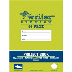 Writer Prem Proj Book 330 x 240mm 64 Page Plain/24mm Dotted Thirds +Margin Clouds