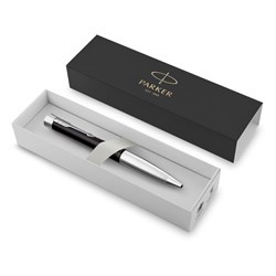 Parker Urban Twist Ballpoint Pen Muted Black Chrome Trim Blue Refill