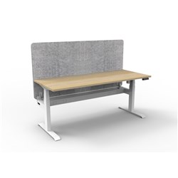 Rapidline Boost Light Single Sided Workstation Grey Eco Screen+Tray 1800mmW Oak/White