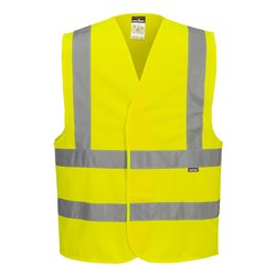 Portwest Hi-Vis Two Band and Brace Vest Small/Medium Yellow
