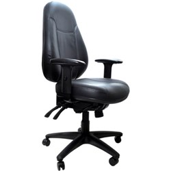 Buro Persona 24/7 High Back Chair With Arms Black Leather 