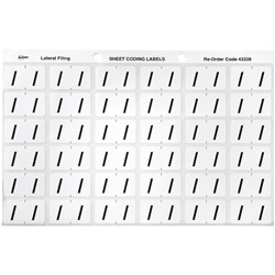 Avery Alphabet Coding Label / Side Tab 25x38mm White Black Pack Of 180