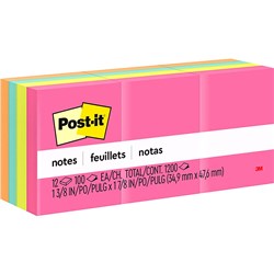 Post-It 653AN Assorted Notes 35mm x 48mm Poptimistic  Pack Of 12