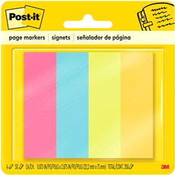 Post-It 671-4AU Page Markers  22x73mm Floral Fantasy 50 Sheet Pad Pack of 4