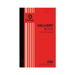 Olympic 636 Delivery Book Carbon Triplicate 200 x 125mm 100 Leaf Red