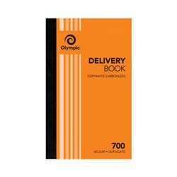 Olympic 700 Delivery Book Carbonless Duplicate   200 x 125mm 50 Leaf Orange