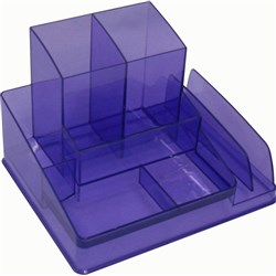 Italplast Desk Organiser Translucent Tinted Purple