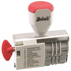 Deskmate Dial-A-Phrase Stamp Date 12 Phrases 4mm 