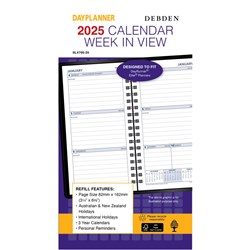 Debden Dayplanner Refill Slimline 82 x 162mm Dated Week To View