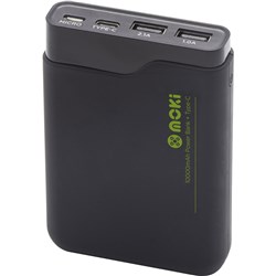 Moki PowerBank 10000mAh Type-C USB-A & MicroUSB 4 Port Black